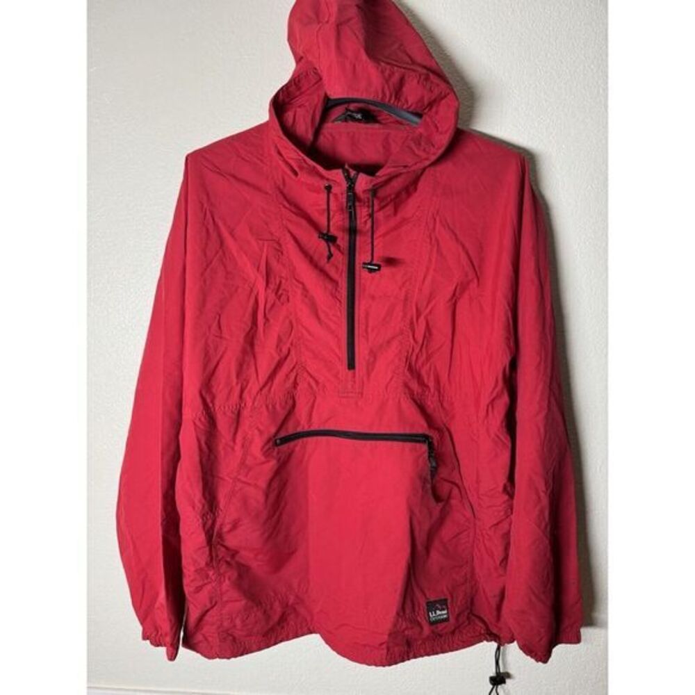 Vintage‎ LL Bean Jacket Mens Large Red Anorak Nylon Windbreaker 80s OMA55